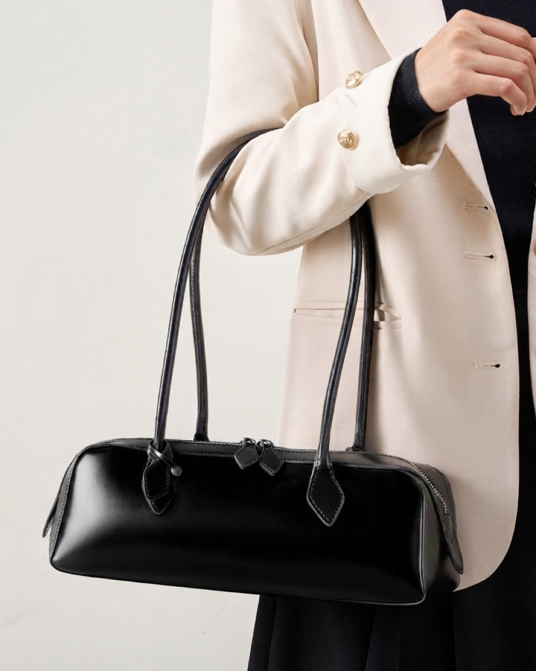 Aloveta™ Premium Leather Baguette Shoulder Bag