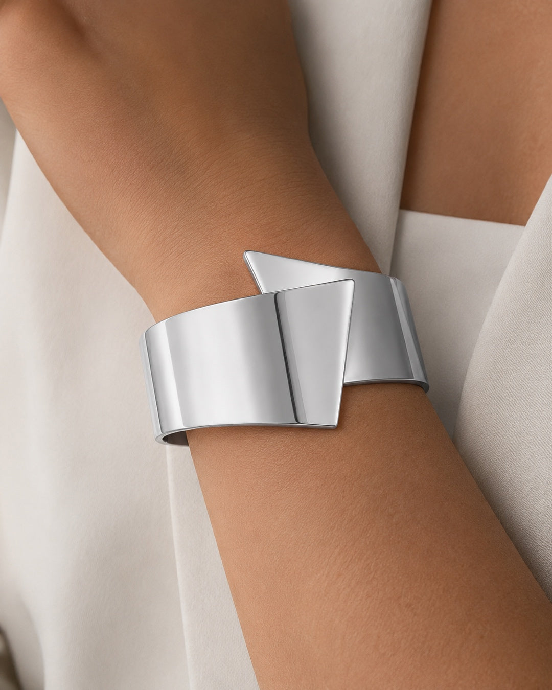 Vyla™ Wavy Open Cuff Metal Alloy Bangle