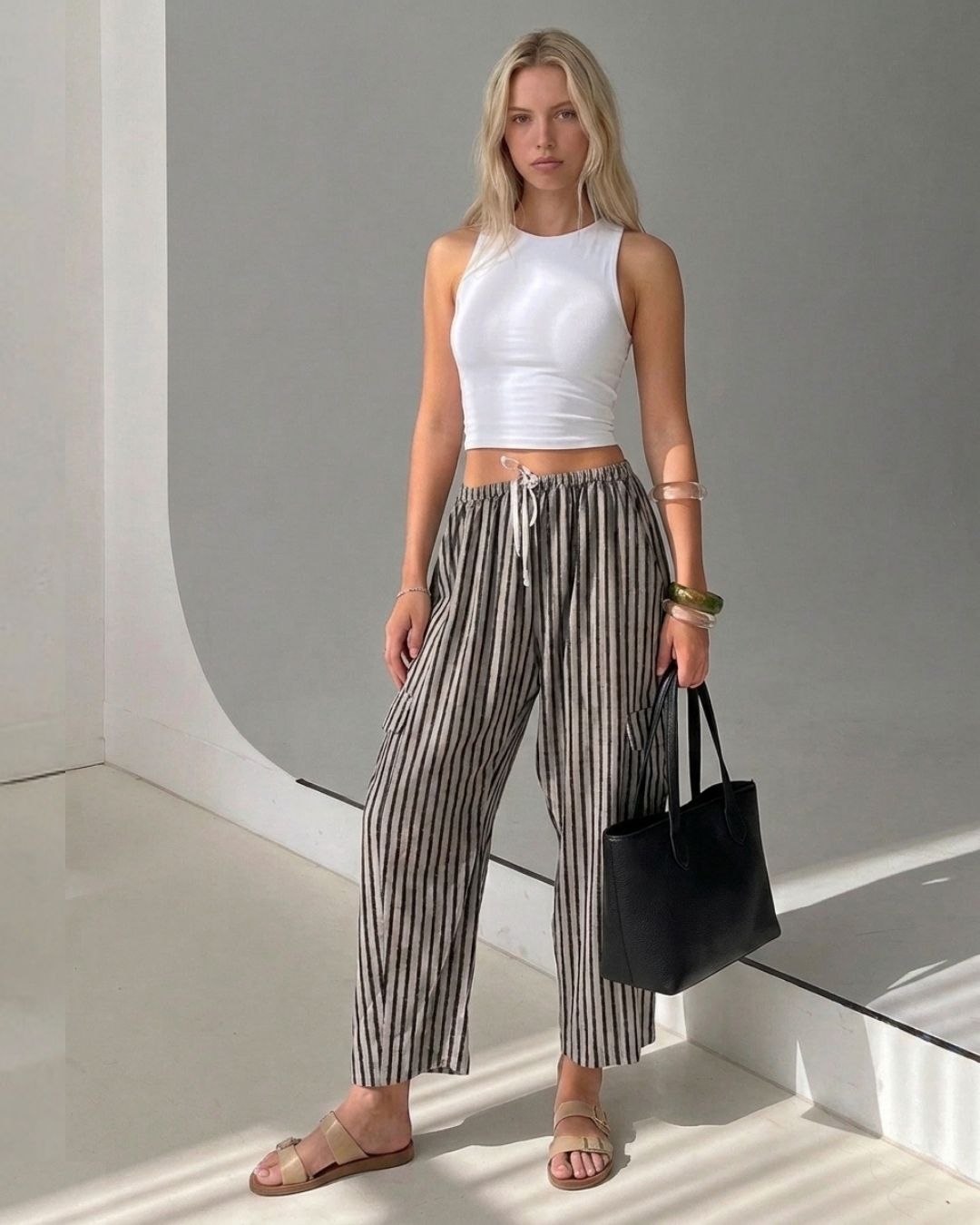 Vyla™ Casual Loose Fit Stripes Pants