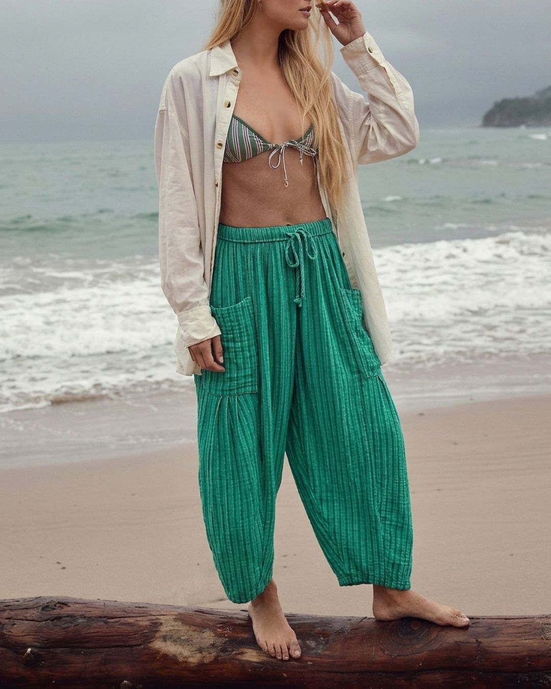 Vyla™ Casual Loose Fit Stripes Pants