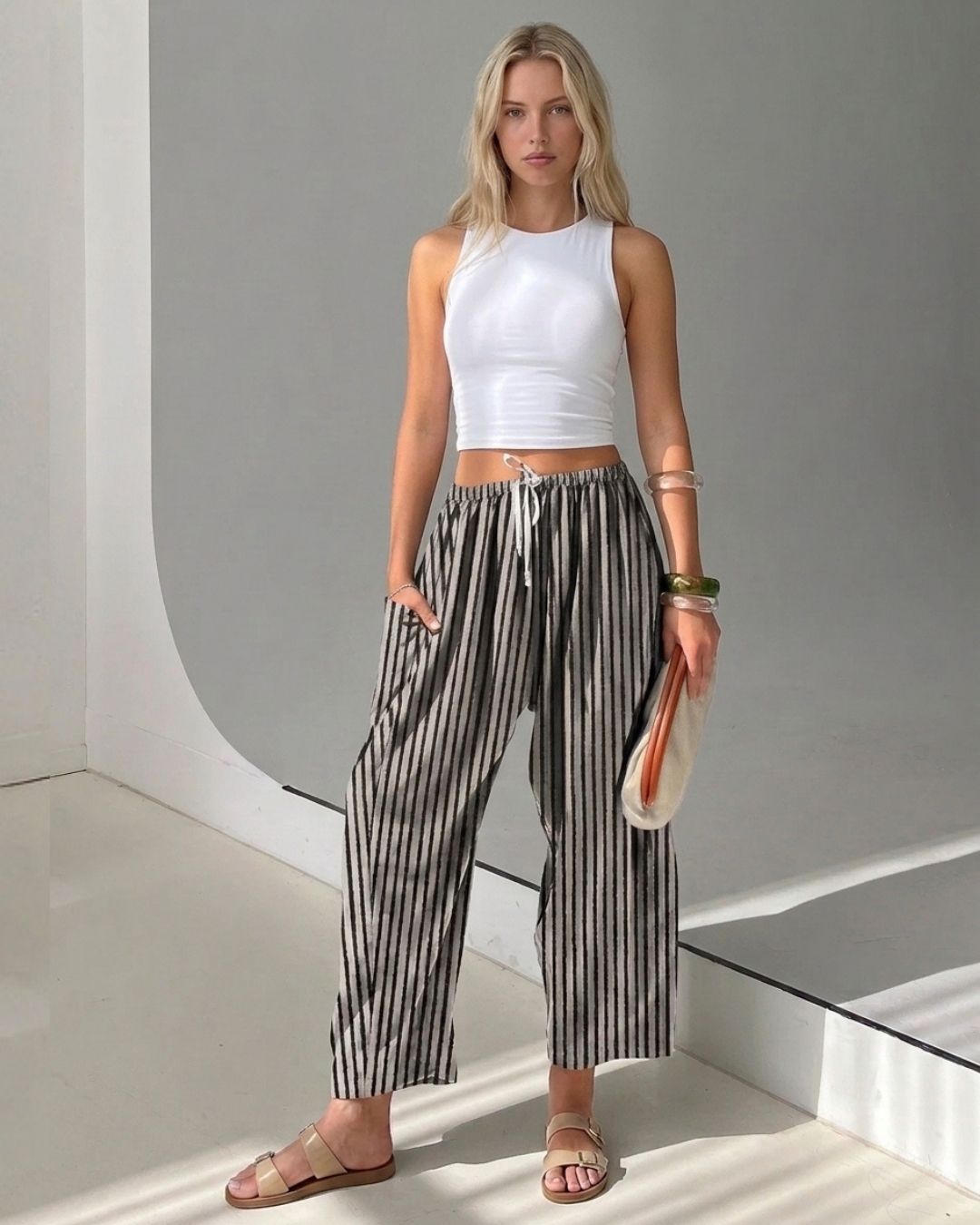 Vyla™ Casual Loose Fit Stripes Pants