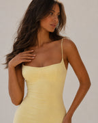 Aloveta™ Effortless Elegance Ruched Slip Maxi Dress