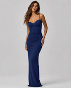 Aloveta™ Effortless Elegance Ruched Slip Maxi Dress
