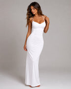 Aloveta™ Effortless Elegance Ruched Slip Maxi Dress
