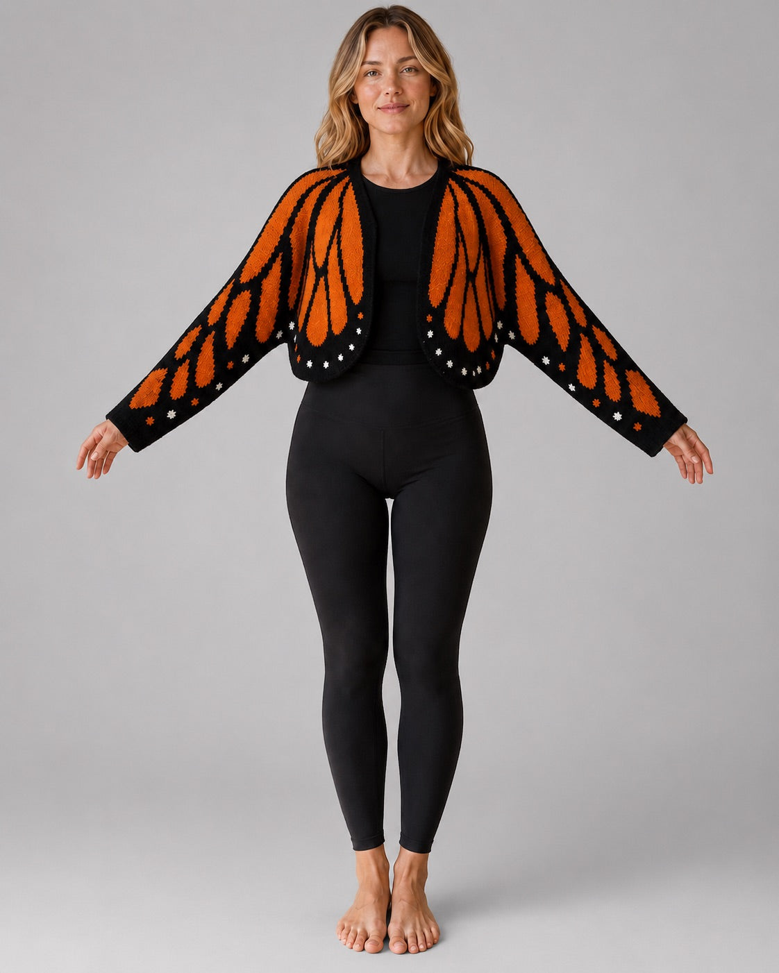 Aloveta™ Butterfly-Wing Open-Front Knit Cardigan