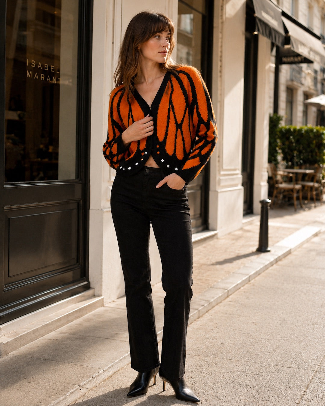 Aloveta™ Butterfly-Wing Open-Front Knit Cardigan