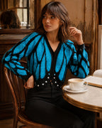 Vyla™ Butterfly-Wing Open-Front Knit Cardigan