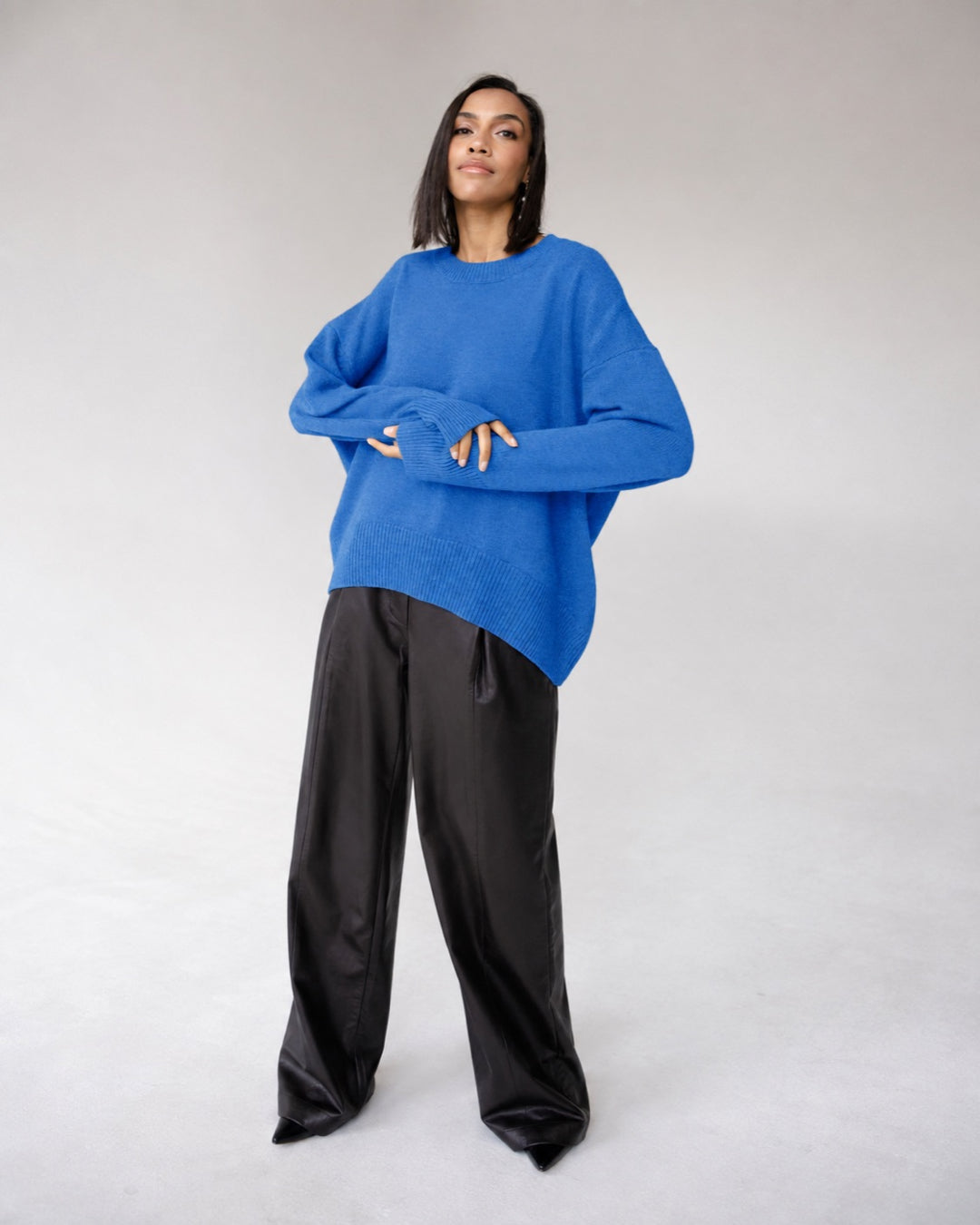 Vyla™ Oversized Crew Neck Knit Pullover Sweater