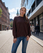 Vyla™ Oversized Crew Neck Knit Pullover Sweater