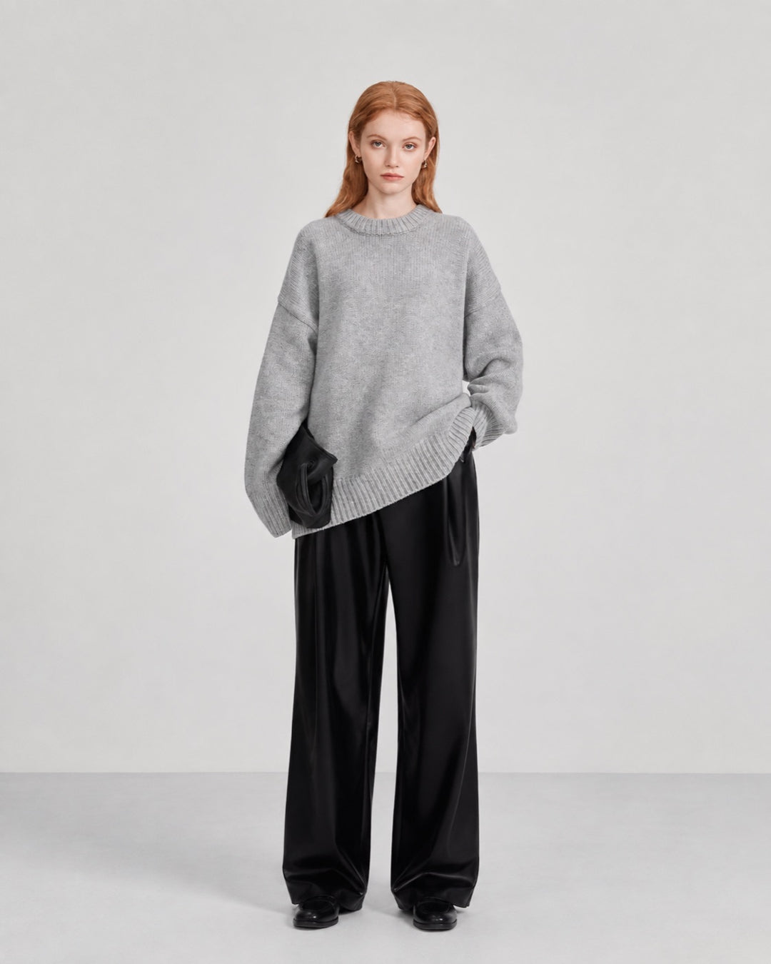 Vyla™ Oversized Crew Neck Knit Pullover Sweater