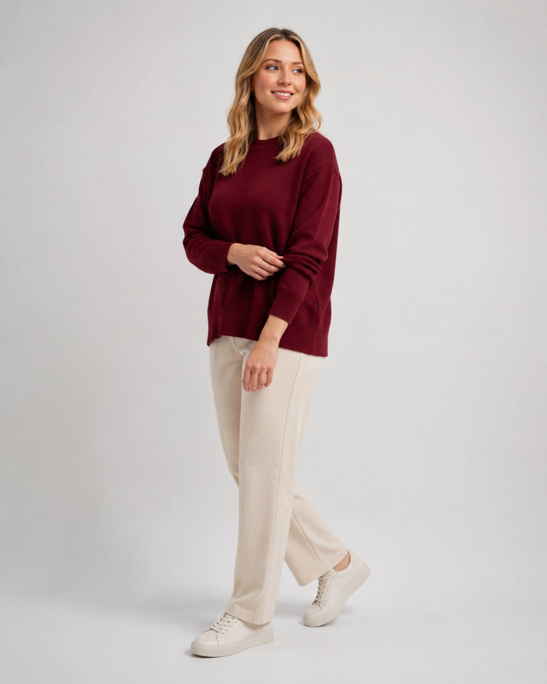 Vyla™ Oversized Crew Neck Knit Pullover Sweater