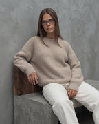 Vyla™ Oversized Crew Neck Knit Pullover Sweater