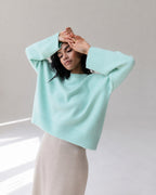 Vyla™ Oversized Crew Neck Knit Pullover Sweater
