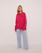 Vyla™ Oversized Crew Neck Knit Pullover Sweater