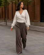 Vyla™ Slim Fit V-Neck Wrap Tie Knit Sweater