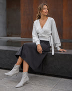 Vyla™ Slim Fit V-Neck Wrap Tie Knit Sweater