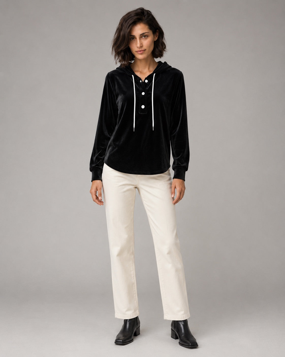 Vyla™ Button-Up Drawstring Hoodie