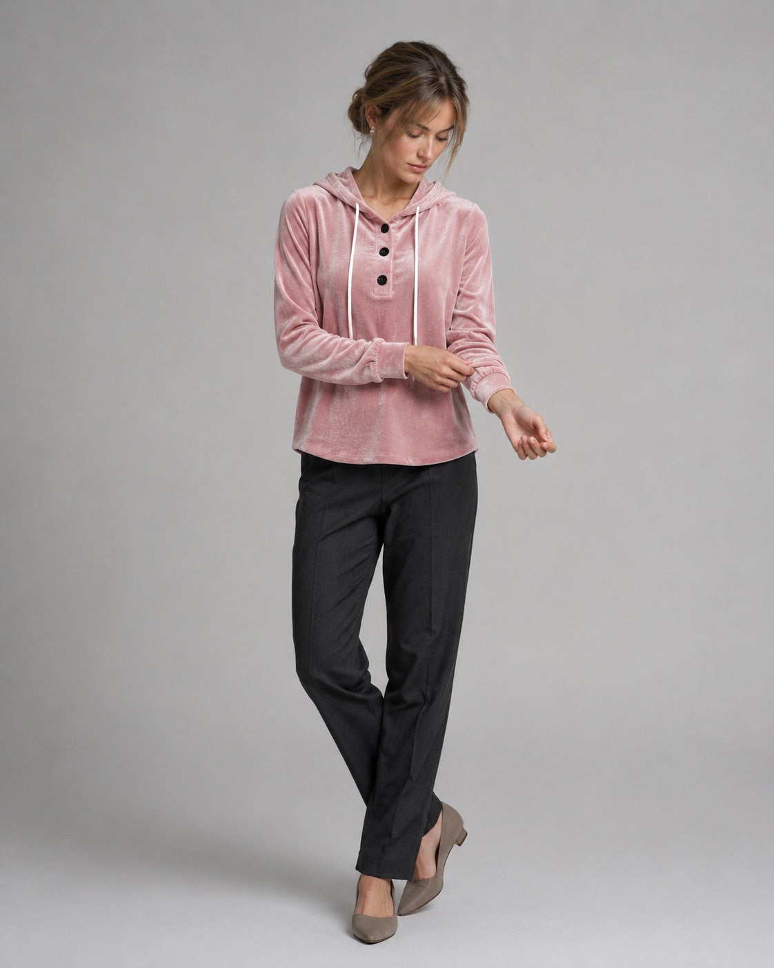 Vyla™ Button-Up Drawstring Hoodie