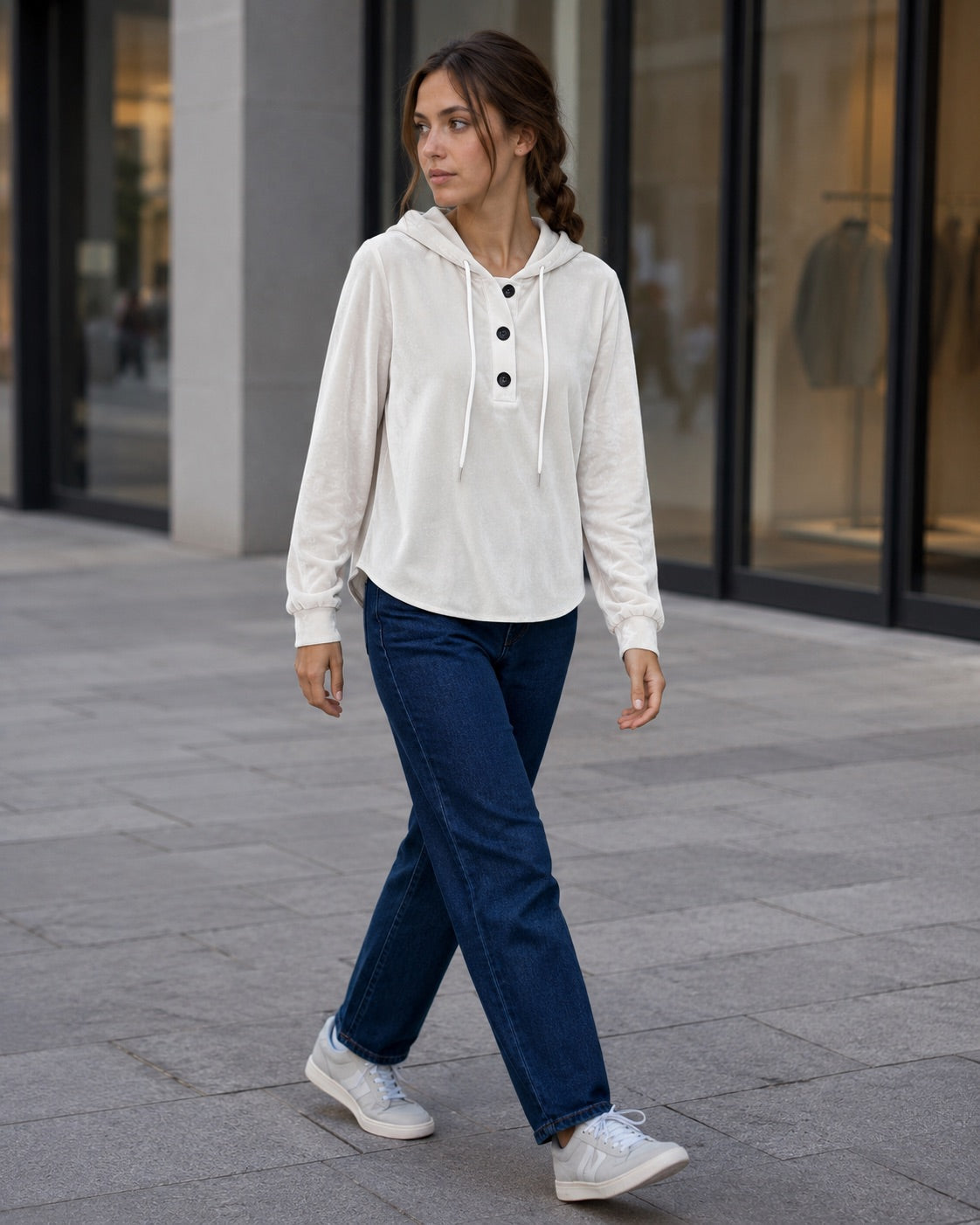 Vyla™ Button-Up Drawstring Hoodie