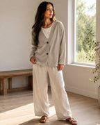 Vyla™ Relaxed Fit V-Neck Button-Up Knit Cardigan