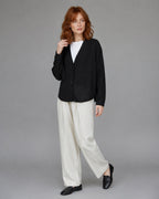 Vyla™ Relaxed Fit V-Neck Button-Up Knit Cardigan
