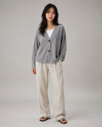 Vyla™ Relaxed Fit V-Neck Button-Up Knit Cardigan