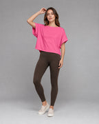 Vyla™ Relaxed Drop Shoulder Cutout Cross-Back T-Shirt