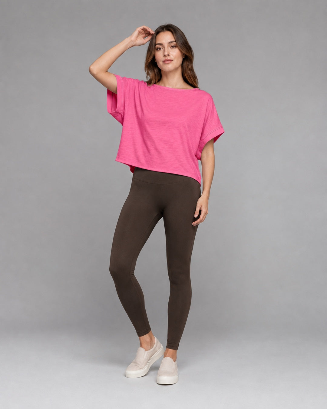 Vyla™ Relaxed Drop Shoulder Cutout Cross-Back T-Shirt
