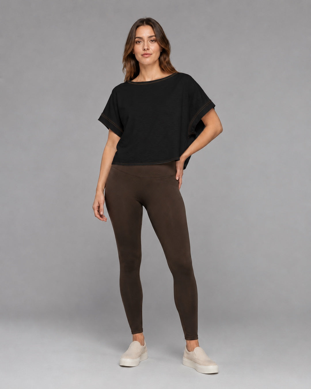 Vyla™ Relaxed Drop Shoulder Cutout Cross-Back T-Shirt