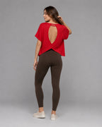 Vyla™ Relaxed Drop Shoulder Cutout Cross-Back T-Shirt