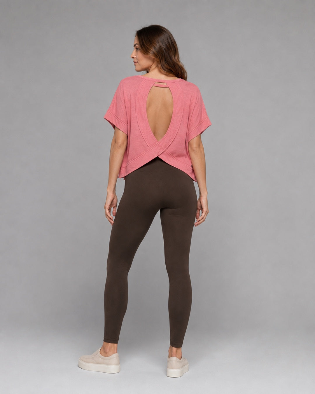 Vyla™ Relaxed Drop Shoulder Cutout Cross-Back T-Shirt