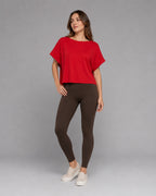 Vyla™ Relaxed Drop Shoulder Cutout Cross-Back T-Shirt