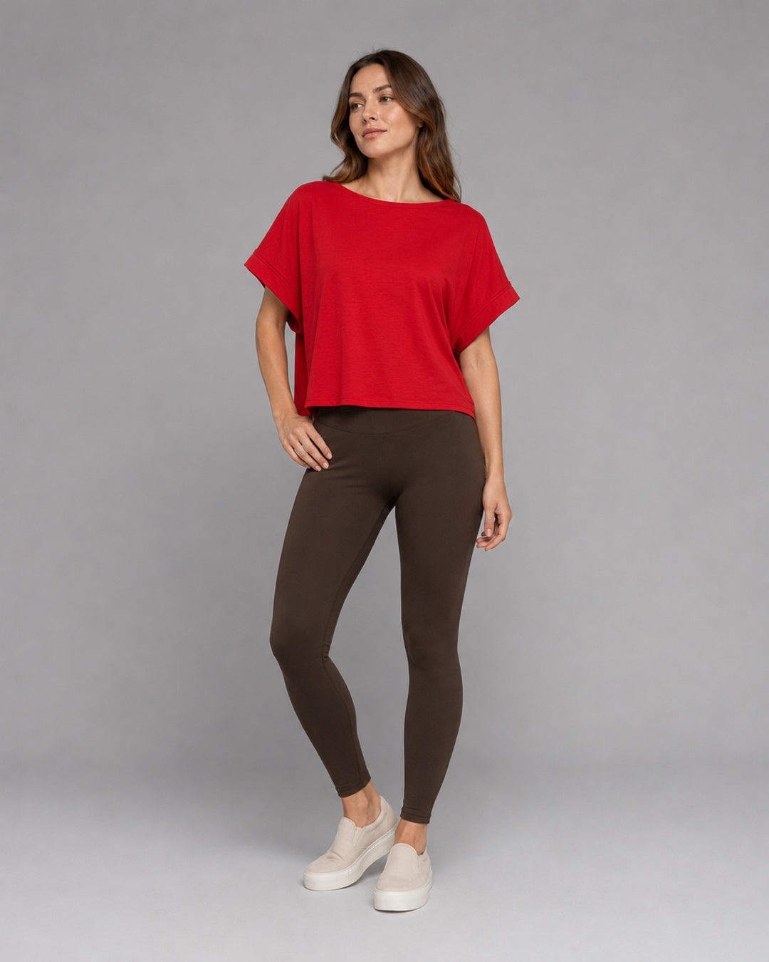 Vyla™ Relaxed Drop Shoulder Cutout Cross-Back T-Shirt