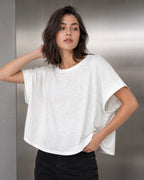 Vyla™ Relaxed Drop Shoulder Cutout Cross-Back T-Shirt