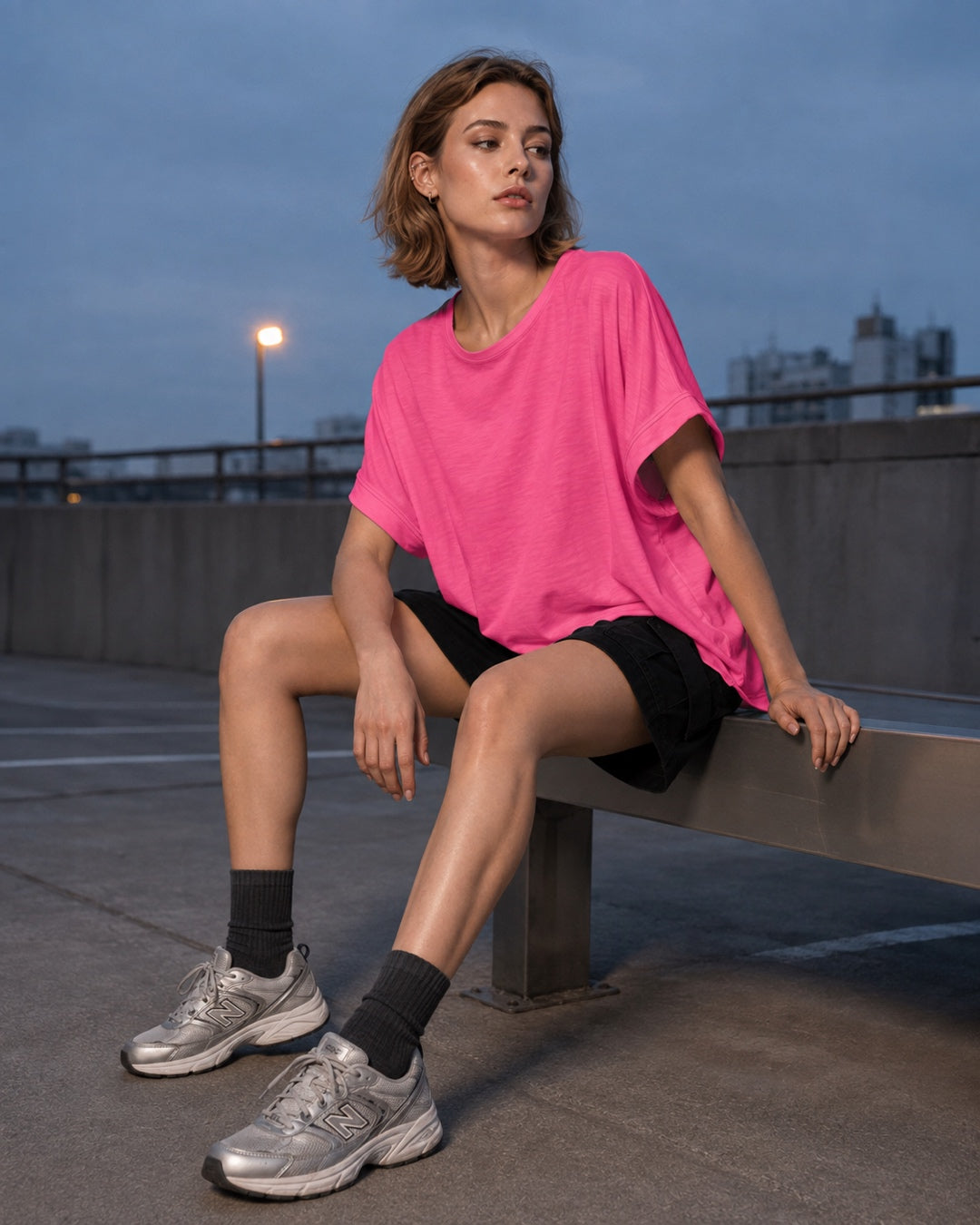 Vyla™ Relaxed Drop Shoulder Cutout Cross-Back T-Shirt