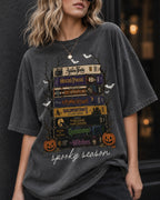 Vyla™Halloween Vintage Book Stack Graphic T-Shirt