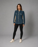 Vyla™ Corduroy Patch Pocket Shacket