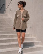 Vyla™ Corduroy Patch Pocket Shacket