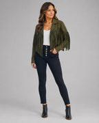 Vyla™ Boho Fringe Suede Moto Jacket