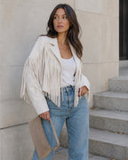 Vyla™ Boho Fringe Suede Moto Jacket
