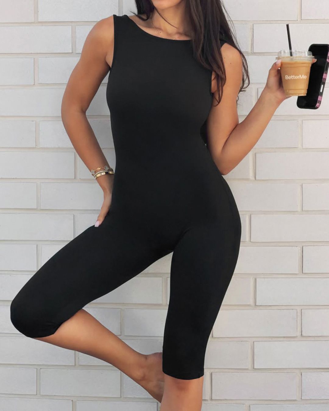 Vyla™ Streetwear Backless Active Biker Jumpsuit