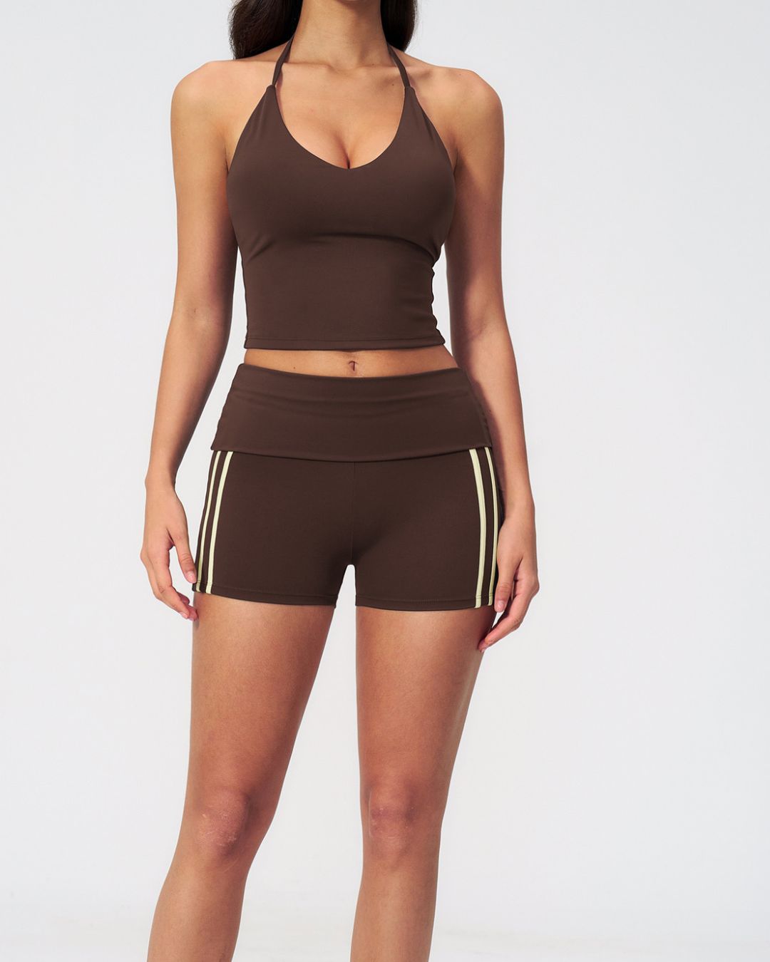 Vyla™ Halter V-Neck Sports Tank with Built-In Bra