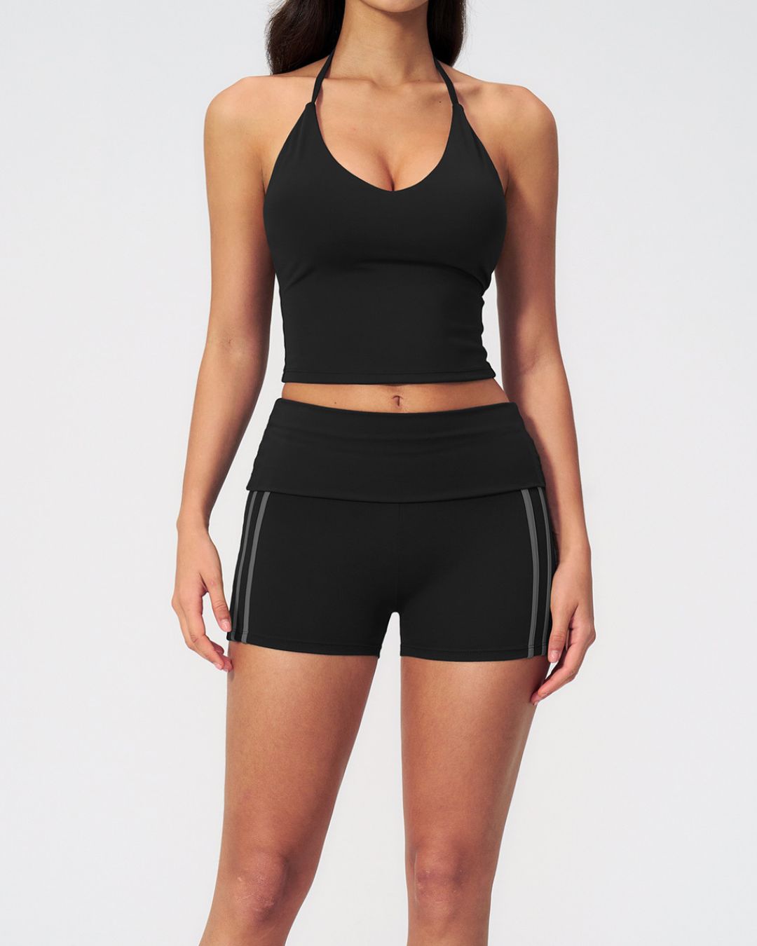 Vyla™ Halter V-Neck Sports Tank with Built-In Bra