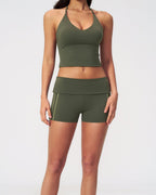 Vyla™ Halter V-Neck Sports Tank with Built-In Bra