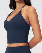 Vyla™ Halter V-Neck Sports Tank with Built-In Bra