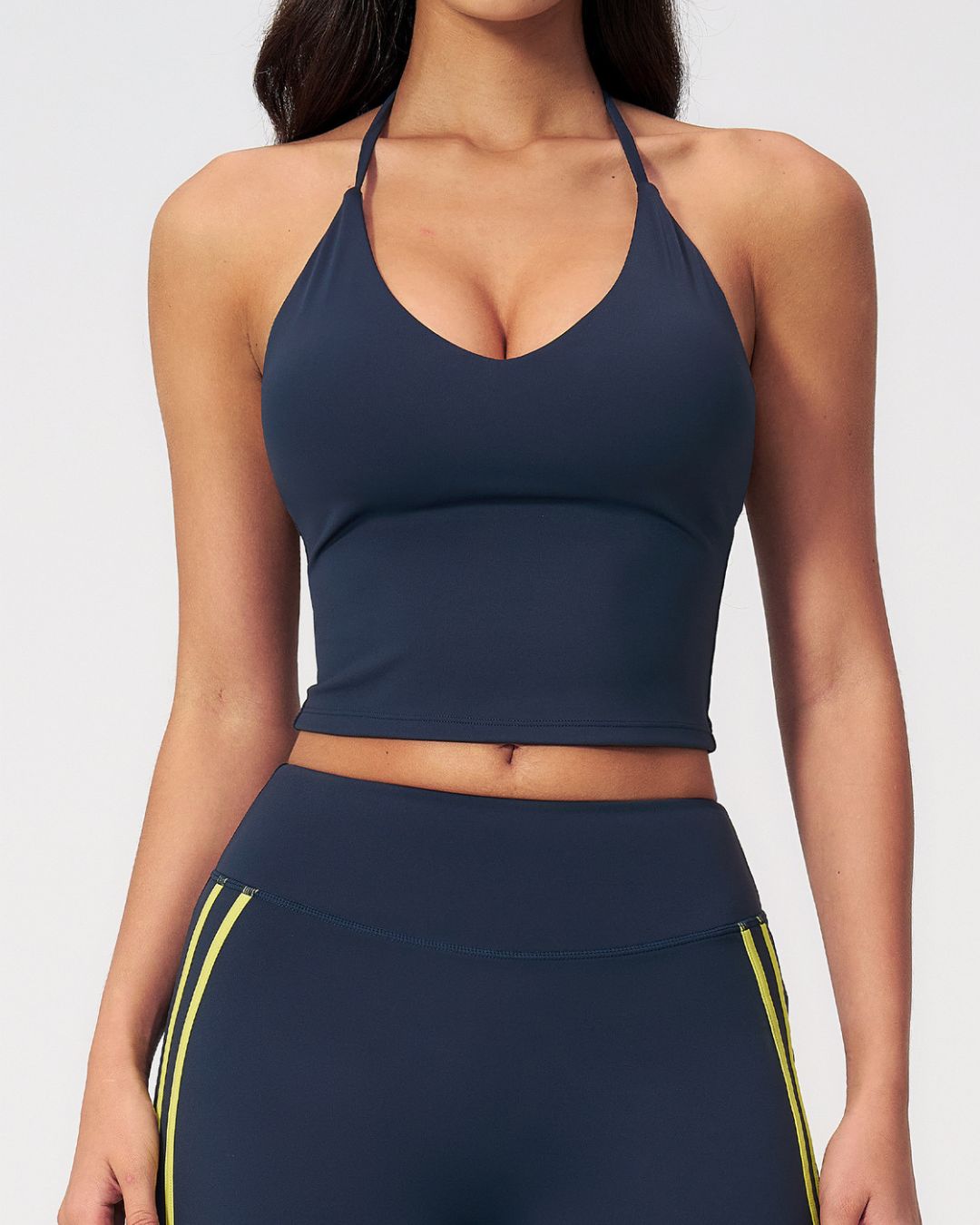 Vyla™ Halter V-Neck Sports Tank with Built-In Bra