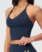 Vyla™ Halter V-Neck Sports Tank with Built-In Bra