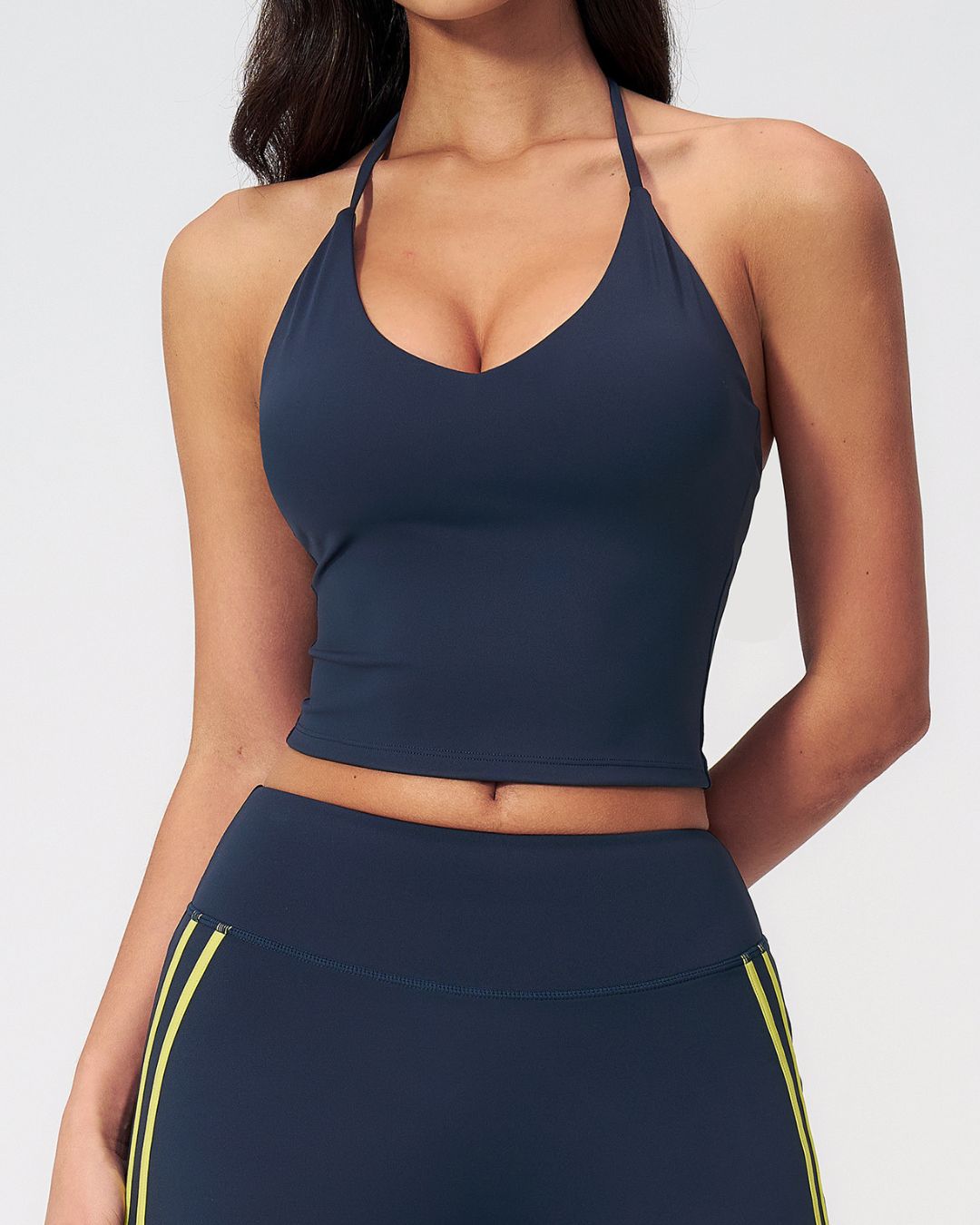Vyla™ Halter V-Neck Sports Tank with Built-In Bra
