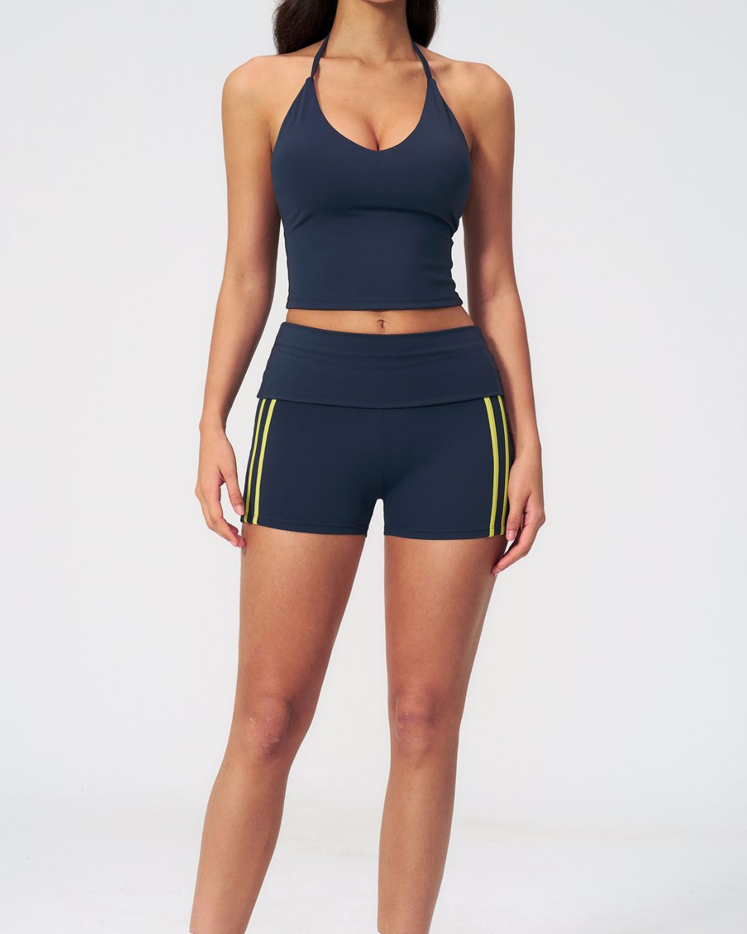 Vyla™ Halter V-Neck Sports Tank with Built-In Bra