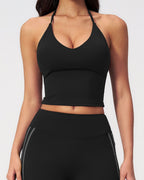 Vyla™ Halter V-Neck Sports Tank with Built-In Bra